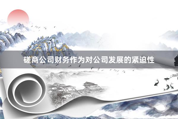 磋商公司财务作为对公司发展的紧迫性